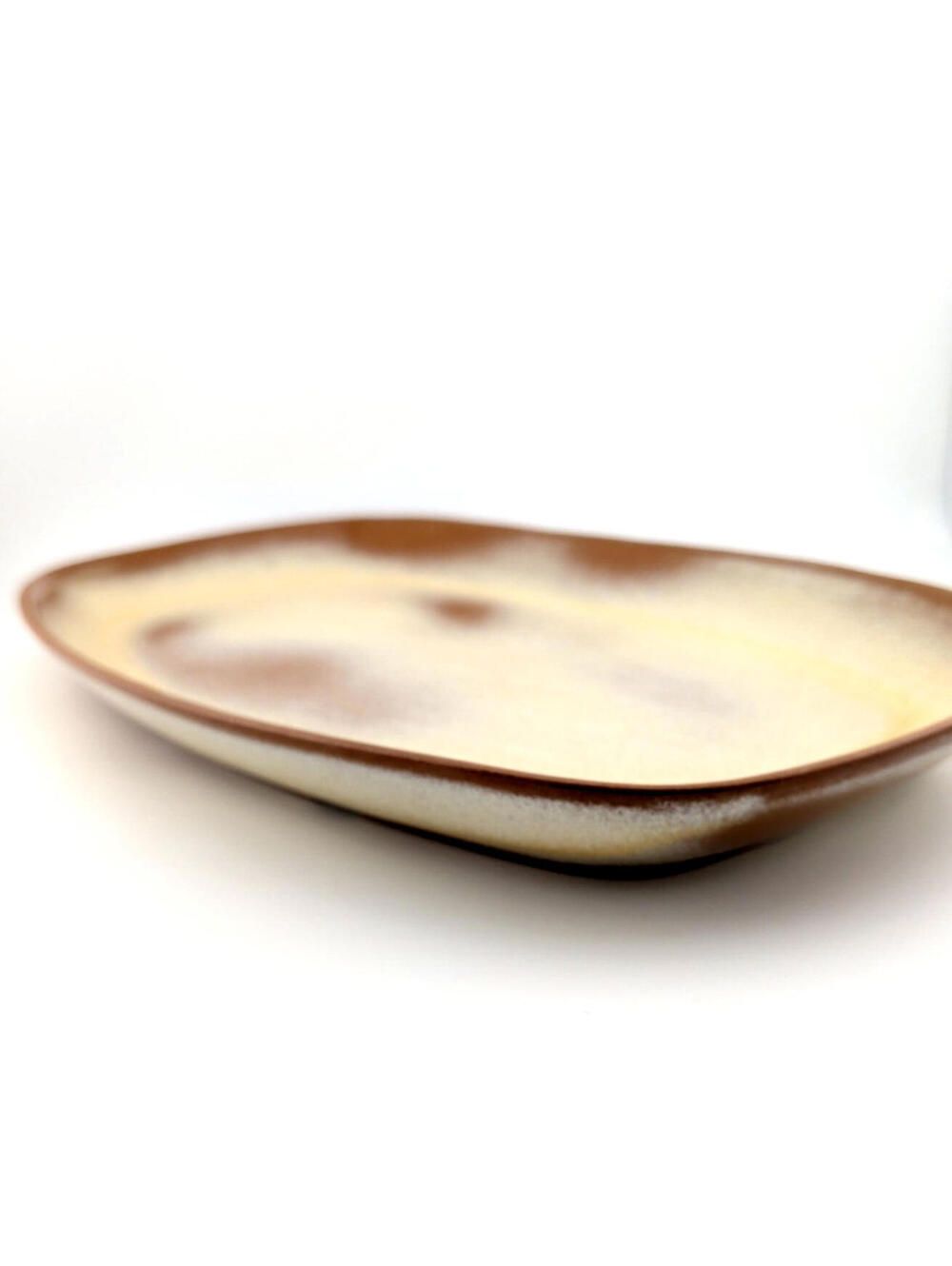 VTG Frankoma Plainsman Aztec Desert Gold 6P 11.5" Platter Tray - 1 SMALL CHIP